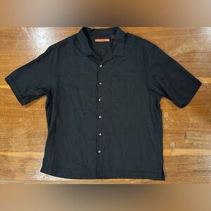 AXIS 100% Linen Men's XXL Black Casual Button Down Shirt